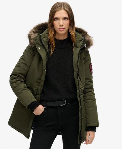 Women's Everest Parka mit Kapuze und Kunstfellbesatz - Größe: 34 - Superdry - Modalova