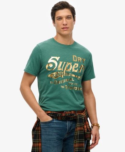 Herren Workwear T-shirt mit Metallic-grafik - Größe: S - Superdry - Modalova