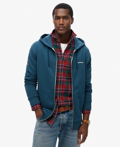 Herren Einfarbiges Hoodie mit Reißverschluss - Größe: M - Superdry - Modalova