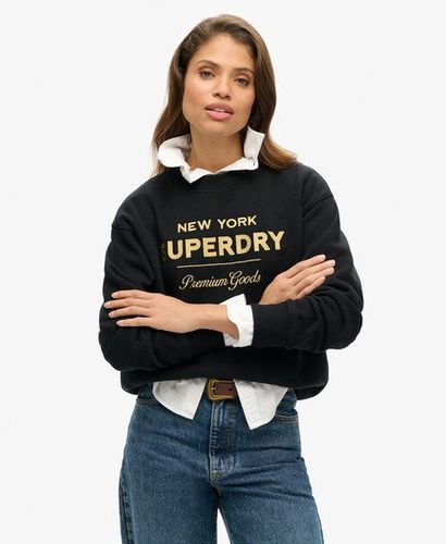 Women's Luxe Sweatshirt mit Logo in Metallic-Optik - Größe: 38 - Superdry - Modalova