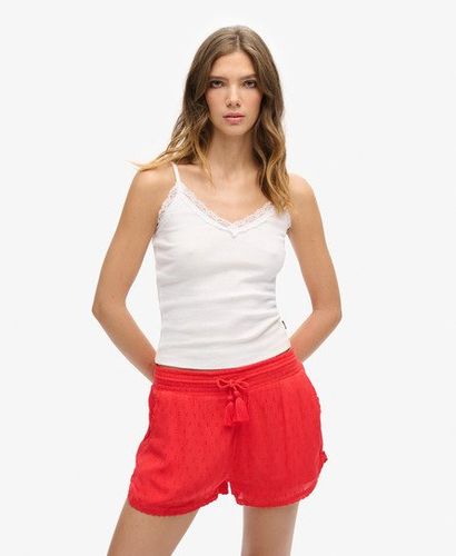 Damen Geripptes Essential Trägertop mit Spitze aus Bio-Baumwolle - Größe: XS/S - Superdry - Modalova