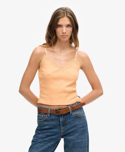 Women's Geripptes Vintage Mini Trägertop mit Spitze - Größe: XS/S - Xmas deals - Superdry - Modalova