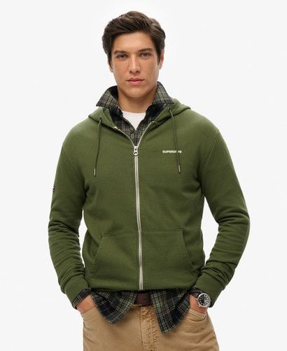 Herren Einfarbiges Hoodie mit Reißverschluss - Größe: XL - Superdry - Modalova