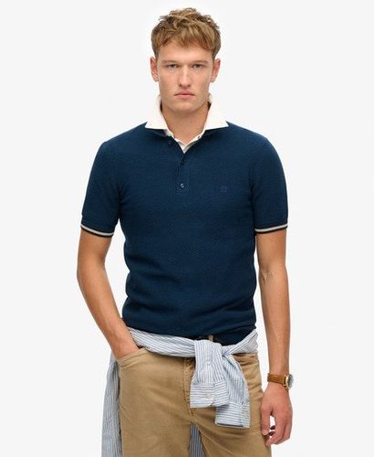 Herren Kurzärmeliges Strick-polohemd mit Struktur - Größe: XL - Superdry - Modalova