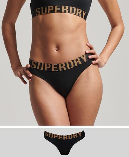 Women's Bikinihöschen aus Bio-Baumwolle mit Großem Logo - Größe: 36 - Superdry - Modalova