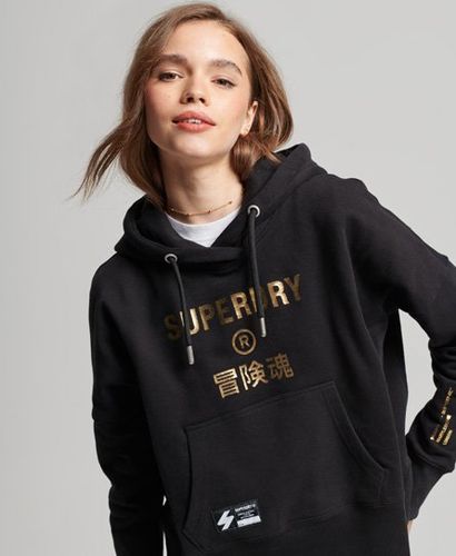 Sweat à Capuche Court Independant Avec Logo en Lamé Taille: 40 - Superdry - Modalova