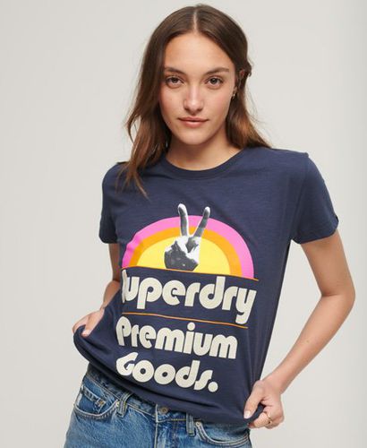 Women's 70er-Jahre T-Shirt mit Retro-Grafik - Größe: 38 - Superdry - Modalova