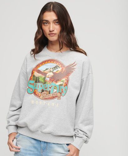 Damen Travel Souvenir Sweatshirt mit Rundhalsausschnitt und Grafik - Größe: 38 - Superdry - Modalova