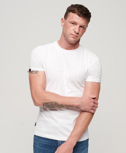 Men's Essential T-Shirt aus Bio-Baumwolle mit Micro-Logo - Größe: L - Superdry - Modalova