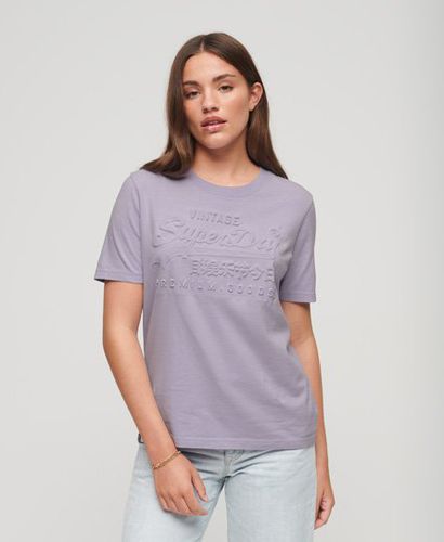 Damen T-Shirt mit Geprägtem Vintage Logo, Größe: 34 - Superdry - Modalova