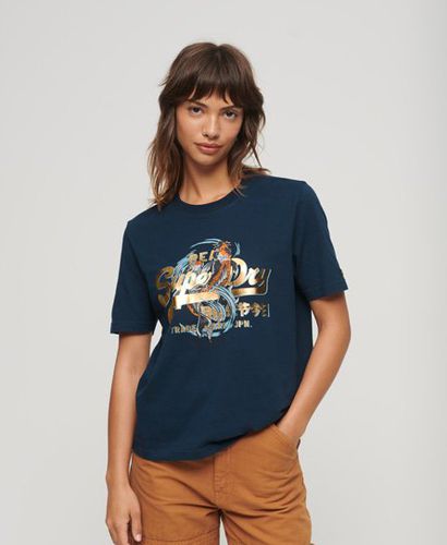 Damen T-Shirt mit Japanischem Vintage-Grafiklogo - Größe: 38 - Superdry - Modalova