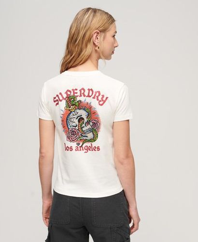 Dames T-Shirt À Strass Effet Tatouage, et , Taille: 36 - Superdry - Modalova