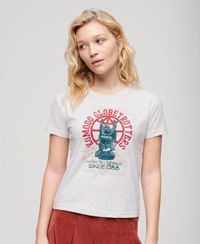 Damen x Komodo Globetrotter Figurbetontes T-Shirt - Größe: 36 - Superdry - Modalova