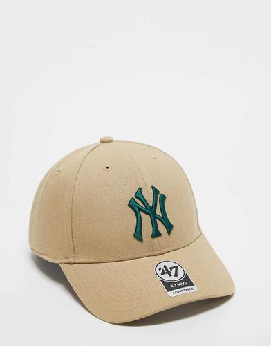 NY Yankees - Casquette épurée à logo contrastant - Beige - 47 Brand - Modalova