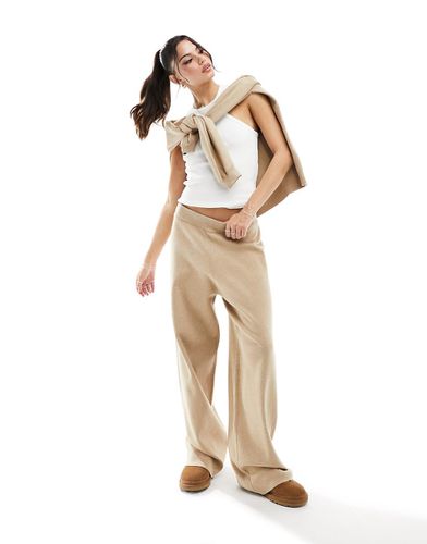Pantalon confort large en maille - Beige - 4Th & Reckless - Modalova