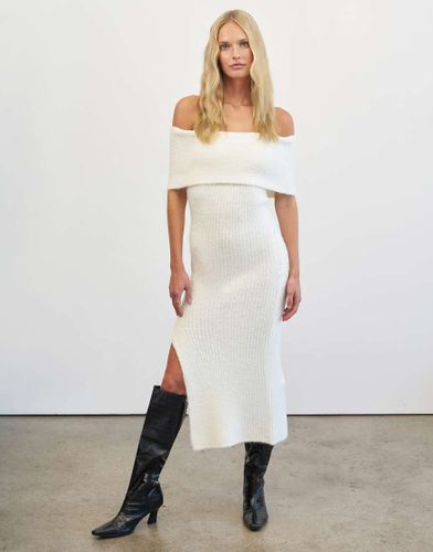 Robe en maille à encolure Bardot - Crème - 4Th & Reckless - Modalova