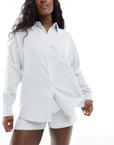 Cotton On - Chemise de pyjama oversize en flanelle à carreaux - Panna cotta - Cotton:on - Modalova