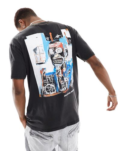 Cotton On - T-shirt coupe carrée imprimé Basquiat et imprimé artistique au dos - Cotton:on - Modalova