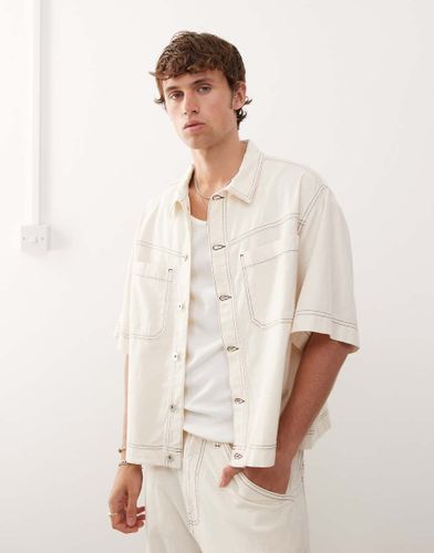 Chemise oversize d'ensemble aspect lin - cru - Collusion - Modalova
