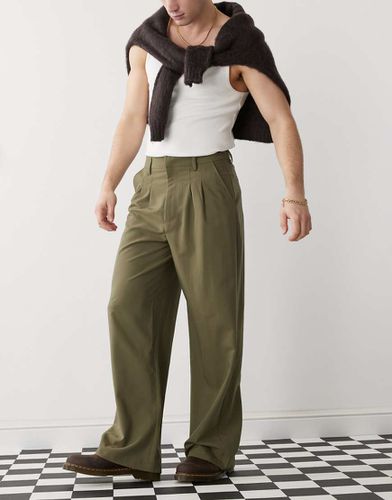 Pantalon ajusté coupe ample décontractée - Olive - Collusion - Modalova