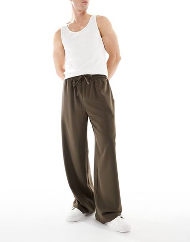 Pantalon de jogging habillé à enfiler coupe baggy - Marron - Collusion - Modalova