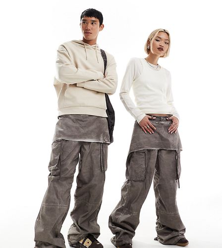Pantalon unisexe utilitaire avec jupe amovible - Marron délavé - Collusion - Modalova