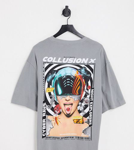 T-shirt oversize à imprimé photographique - Anthracite - Collusion - Modalova