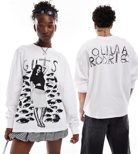 Unisex - T-shirt oversize à manches longues avec imprimé album GUTS » sous licence et imprimé Olivia Rodrigo - Collusion - Modalova