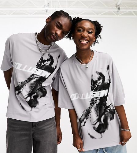 Unisex - T-shirt imprimé en piqué - Gris - Collusion - Modalova