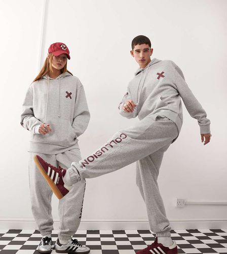 Unisex - Pantalon de jogging à imprimé bordeaux - chiné - Collusion - Modalova