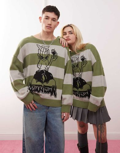 Unisex - Pull oversize à rayures et imprimé graphique - Collusion - Modalova