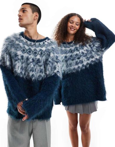 Unisex - Pull oversize en maille jacquard brossée - Collusion - Modalova