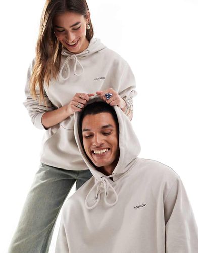 Unisex - Sweat à capuche à logo imprimé - Écru - Collusion - Modalova