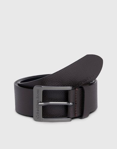 Ceinture en cuir - Cacao amer/gris acier - Calvin Klein Jeans - Modalova