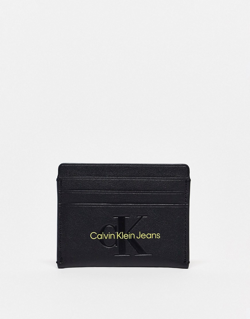 Porte-cartes à logo monogramme - Noir - Calvin Klein Jeans - Modalova