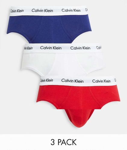 Lot de 3 slips taille basse avec logo à la taille - Calvin Klein - Modalova