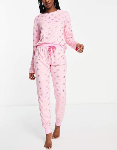 Ensemble de pyjama long à motif abeille métallisé - Chelsea Peers - Modalova