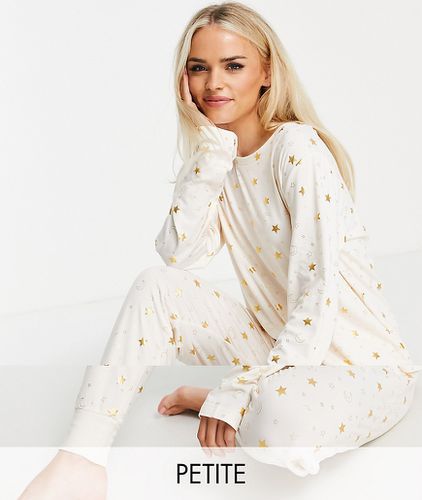 Petite - Pyjama à imprimé lune métallisé - clair - Chelsea Peers - Modalova
