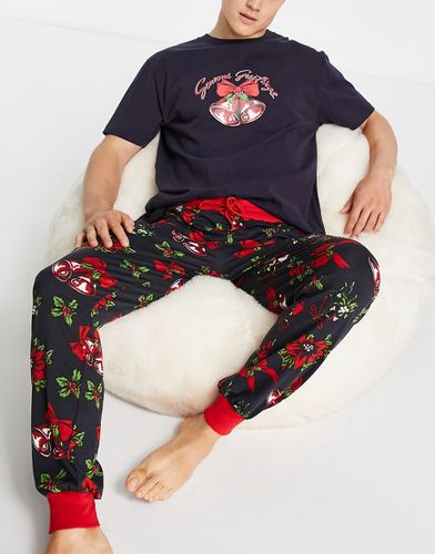 Pyjama à imprimé cloches de Noël - Rouge - Chelsea Peers - Modalova
