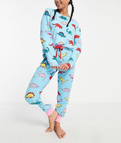 Pyjama long à motif dinosaure - Bleu - Chelsea Peers - Modalova