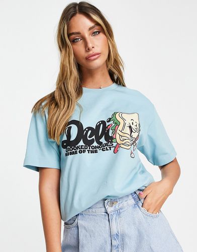 T-shirt oversize à imprimé Deli » - Bleu - Crooked Tongues - Modalova