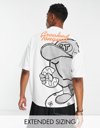 T-shirt oversize avec grand imprimé CT Man dans le dos - Crooked Tongues - Modalova