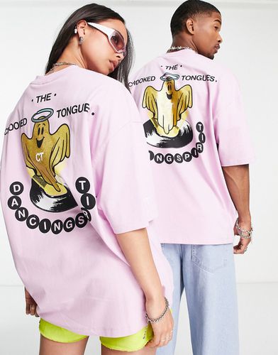 T-shirt unisexe oversize avec imprimé Dancing Spirit au dos - Lilas - Crooked Tongues - Modalova