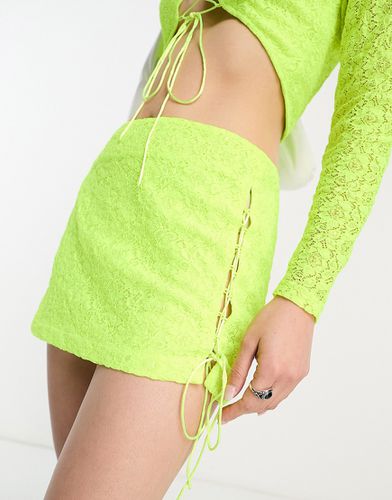 Mini-jupe taille basse en tissu stretch - fluo - Annorlunda - Modalova