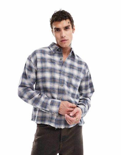 Chemise courte à carreaux en flanelle flammée - moyen - Abercrombie & Fitch - Modalova