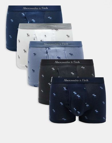 Lot de 5 boxers avec ceinture griffée et imprimé logos - Abercrombie & Fitch - Modalova