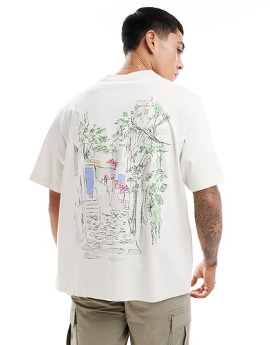 T-shirt coupe classique avec imprimé esquissé au dos - cassé - Abercrombie & Fitch - Modalova
