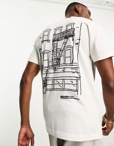 T-shirt décontracté avec logo et imprimé au dos - Abercrombie & Fitch - Modalova