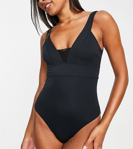 Maillot 1 pièce avec empiècement en tulle et décolleté sur le devant - Accessorize - Modalova