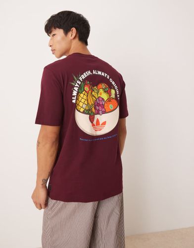 T-shirt  imprim fruits - Bordeaux - Adidas Originals - Modalova